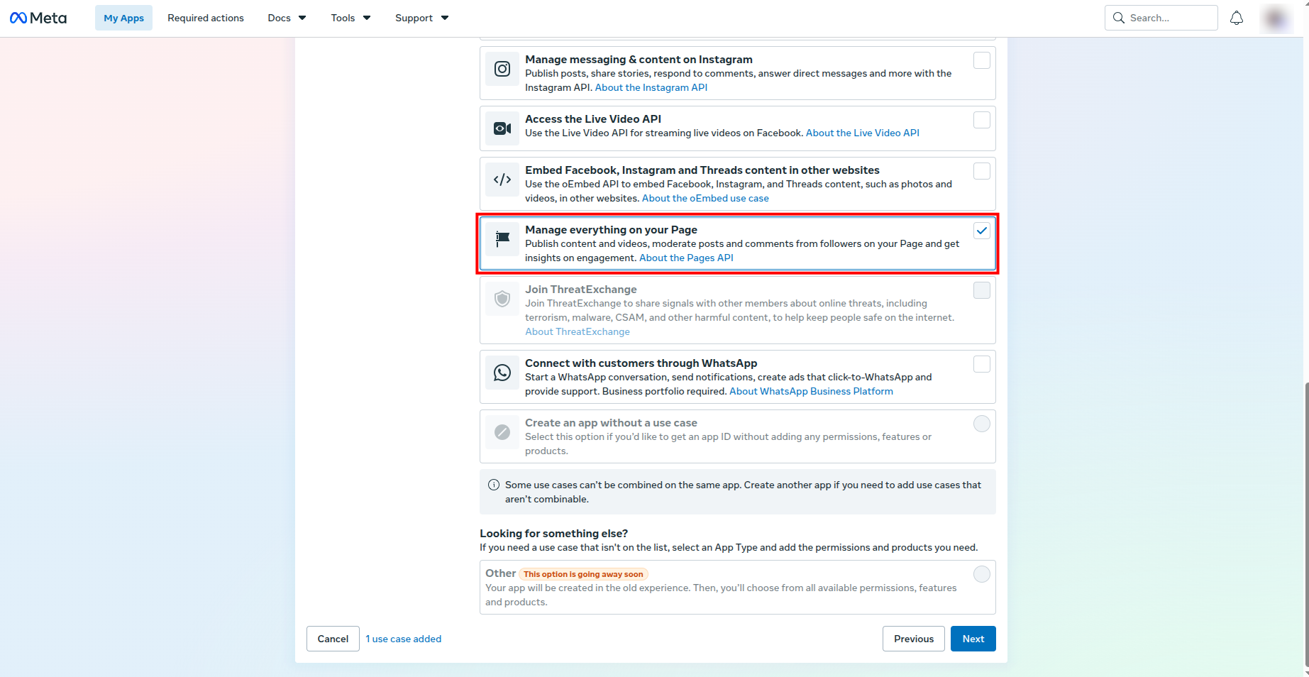 Select Manage everything on your Page