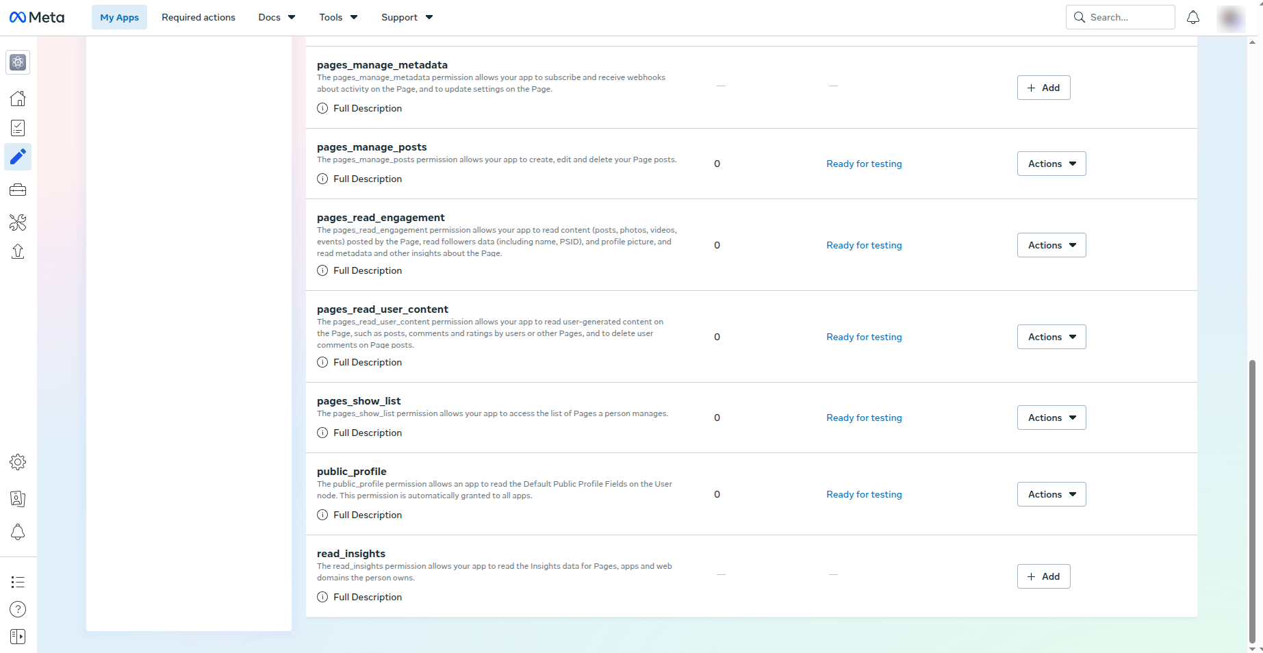 Permissions ready for testing