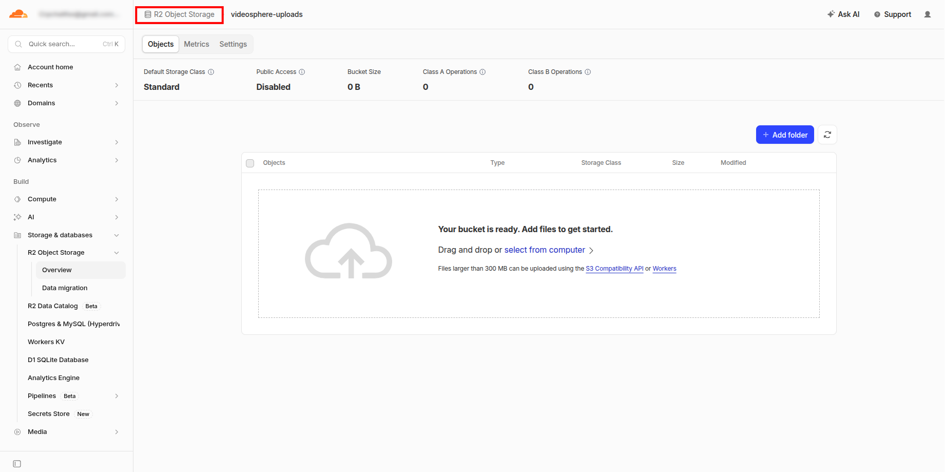R2 Object storage link