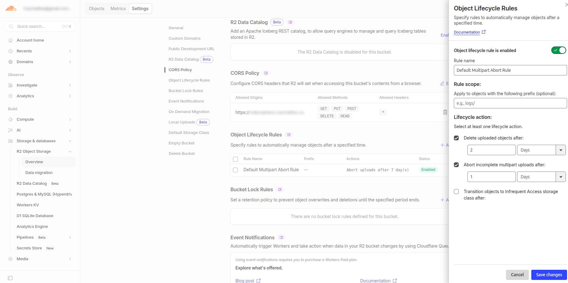 Object Lifecycle Rules details